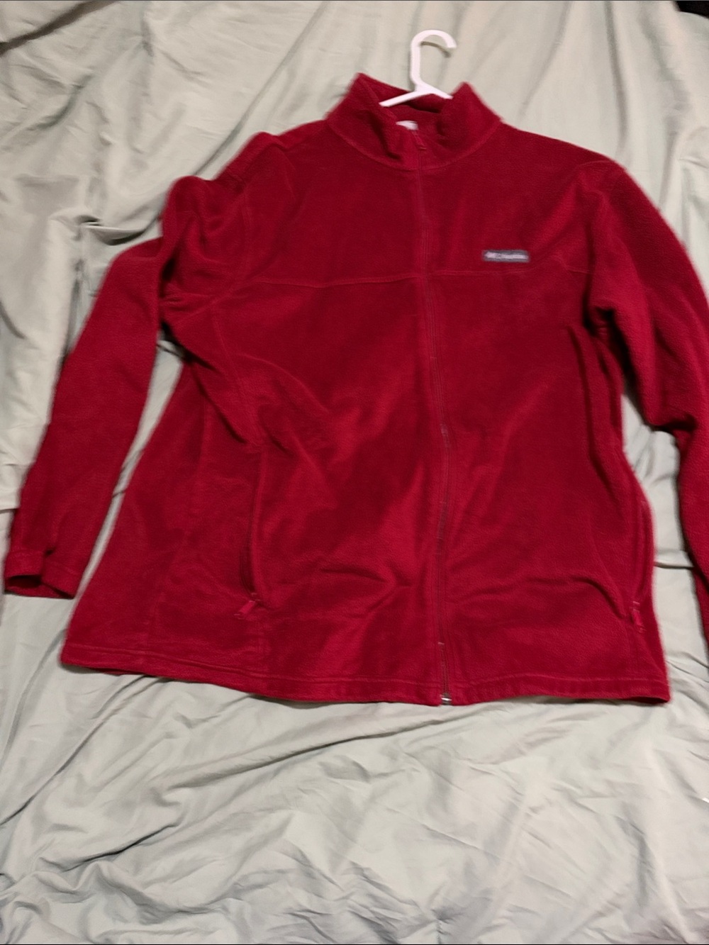 Columbia Red Full-Zip Fleece Jacket